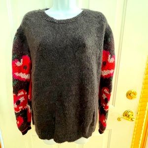 s euc  Sundance Lily Dreams Sweater, Black Floral
